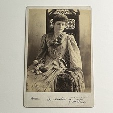Antique Cabinet Card Photograph Beautiful Young Woman Great Dress Chicago IL picture