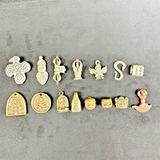 15PCS Tibetan Buddhist yellow white Red Copper Small elements Accessory ClipsDIY picture