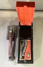 Rare Vintage Archdale Safety Razor with Case and Blade Box picture