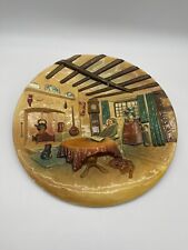 W. H. Bossons Hand Painted Plaque, Sleeping By Fireside Decor, Made in England picture