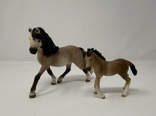 Schleich Am Limes 69 D-73527 Andalusian Mare with Foal Horse Toys Model Used picture