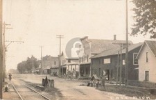 Railroad Scene, Erie MI Michigan RPPC Photo Postcard COPY picture