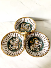 Fratelli Fanciullacci Top Handle 3 Section Dish, Elbee MCM Gold Horses RARE picture