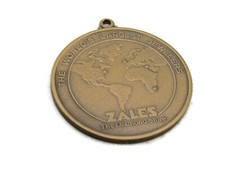 Vintage Zales Jewelers Medallion Pendant World Map 