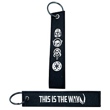 Mandalorian beskar Keychain or Luggage Tag or zipper pull This is the Way Black picture