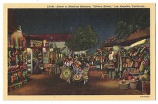 Olvera Street, Los Angeles California c1940's women, tourist Market at night picture