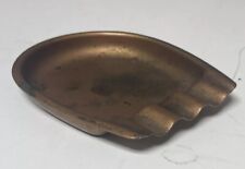 VTG Tiny Small Copper Tone Tin Personal Individual Clamshell Ashtray picture