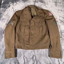 Vintage 1949 US Army Wool Field Jacket 34R Patched WWII Era Post War picture