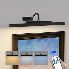 Dimmable Cordless Picture Light for Wall 16in, 5000mAh 1 Pack, Black picture