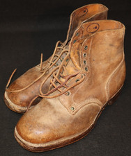 Indochina War French 1950's Low Quarter Leather Hobnailed Combat Boots, Scarce picture