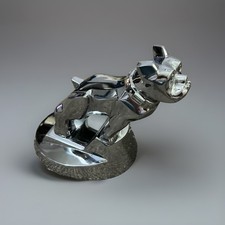 VINTAGE MACK TRUCK BULLDOG CHROME HOOD ORNAMENT (87931) WITH BASE 14MF45 picture