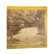 Antique Stereoscope Photo Card American Views Number And Location Stamp Missing picture