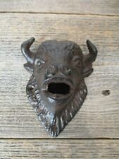 Wall Mounted Buffalo Bottle Opener Beer Soda Bar Home Man Cave Cabin Cast Iron  picture