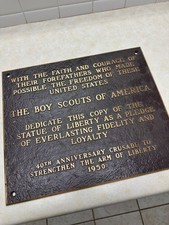 1950 Boy Scout Strengthen the Arm of Libery Campaign Statue Bronze Plaque picture