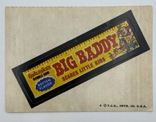 1974 Topps Wacky Packages 5th Series Big Baddy Bubble Gum Sticker Tan Back picture