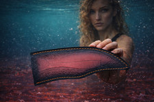 Premium Hand Stitched Fish Engraved Leather Knife Sheath EDC Outdoor Carry Case picture