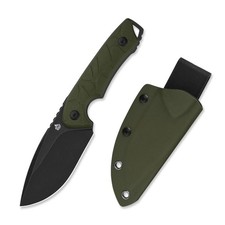 QSP Tiny TOT Fixed Blade Knife 3.5 in Green G-10 10Cr15MoV Drop Point DLC picture