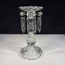 Vintage Fostoria Colony Candlestick Candle Holder Crystal Prisms 9.75” picture