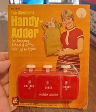 VTG Handy Adder Shopping Adding Machine Hong Kong Unpunched Kitchen King 1973 picture