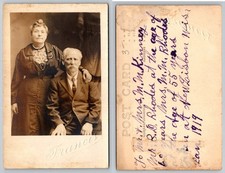 1919 RPPC New Lisbon WI Mr. & Mrs. Rhodes Portrait Postcard Francis Photo picture