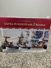 Costco Santa In Sleigh With 2 Reindeer Large Christmas Decor picture