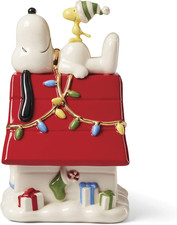 Lenox Peanuts Snoopy Christmas Candy Jar with Lid picture