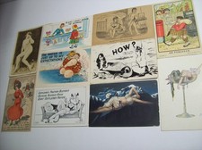Vintage LOT of 10 POSTCARDS RISQUE, LURID, NAUGHTY, PINUP, SPICY, SUGGESTIVE XXX picture