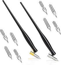 10PCS Oblique Calligraphy Dip Pen Set - 2-in-1 Drawing Pen Holder with 8 Pieces picture