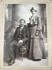 Antique Cabinet Card Husband, And Wife Photograph picture