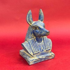 Authentic Ancient Egyptian Antiquities Anubis Blue Rare Stone Statue Egyptian BC picture