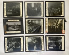 Antique Paterson NJ Silk Mills PHOTOGRAPHIC LANTERN SLIDES Estate LOT OF 9 Glass picture