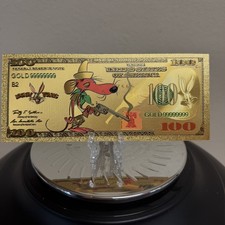 Gold Foil Plated Slow Poke Looney Tunes Banknote Collectible picture