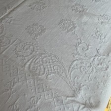Vintage Leaksville NC White Cotton Poster Bedspread 80x84 Woven picture