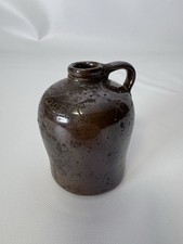 Late 19th Century Small Stoneware Jug, Brown Salt Glaze, Incised Script Design picture