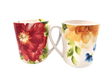 PIER 1 Imports AMELIA Floral Mugs 16oz Set of 2 picture