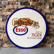 Vintage ESSO Tiger Gas Station  1960s  Heavy Metal Sign -  19.7