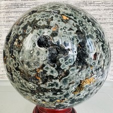 7LB Natural Ocean blue jasper gemstone sphere quartz crystal Healing picture