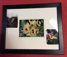 Peg Harper Butterflies With Flowers Picture Wood Framed Black Color 11” X 14” picture