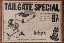 Arby's Roast Beef Sandwich Tailgate Special 1971 Vintage Food Print Ad picture