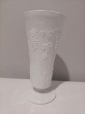  Indiana Glass Co. Milk Glass Vase Colony Harvest Grape & Leaf picture