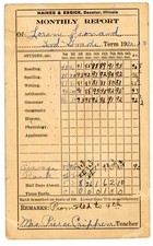 1922–1923 Decatur, Illinois Third Grade Report Card Loren Leonard Signed Parent picture