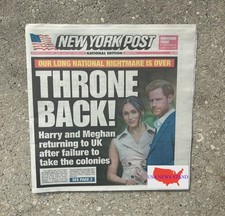 NEW YORK POST - THURSDAY AUGUST 20, 2026 (HARRY & MEGHAN - UK THRONE BACK) picture