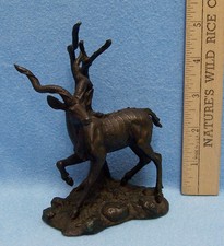 Franklin Mint HEAVY Bronze Greater Kudu Figurine 1976 Don Pollard Statue picture