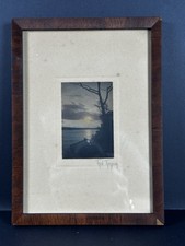 Antique Fred Thompson Sunset Outdoor Lake Scene Hand Signed Colored  Photograph picture