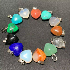 Quartz Heart Pendant Necklace Gemstone Natural Stone Crystal Chakra Healing  picture