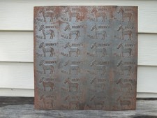 OLD Embossed Advertising Tin Sign Brown's Mule Chewing Tobacco Plate 12