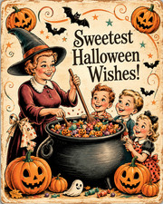 Sweetest Halloween | Vintage Holiday Wall Decor 8x10 24x30 picture
