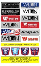 Wilton Vise Aluminum Side Plaques - Decal Sticker Badge Plaque Label Logo picture