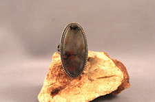 Old Pawn Navajo Sterling And Petrefied Wood Stone Ring Size 7 picture
