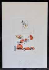 Alberto ASCARI FERRARI Indy Formula One 375 500 F1 Nani TEDESCHI Lithograph picture